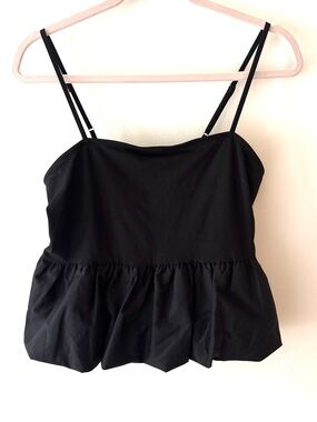Divided by H&M Black Bubble Hem Strappy Top